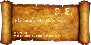 Dömsödi Réka névjegykártya